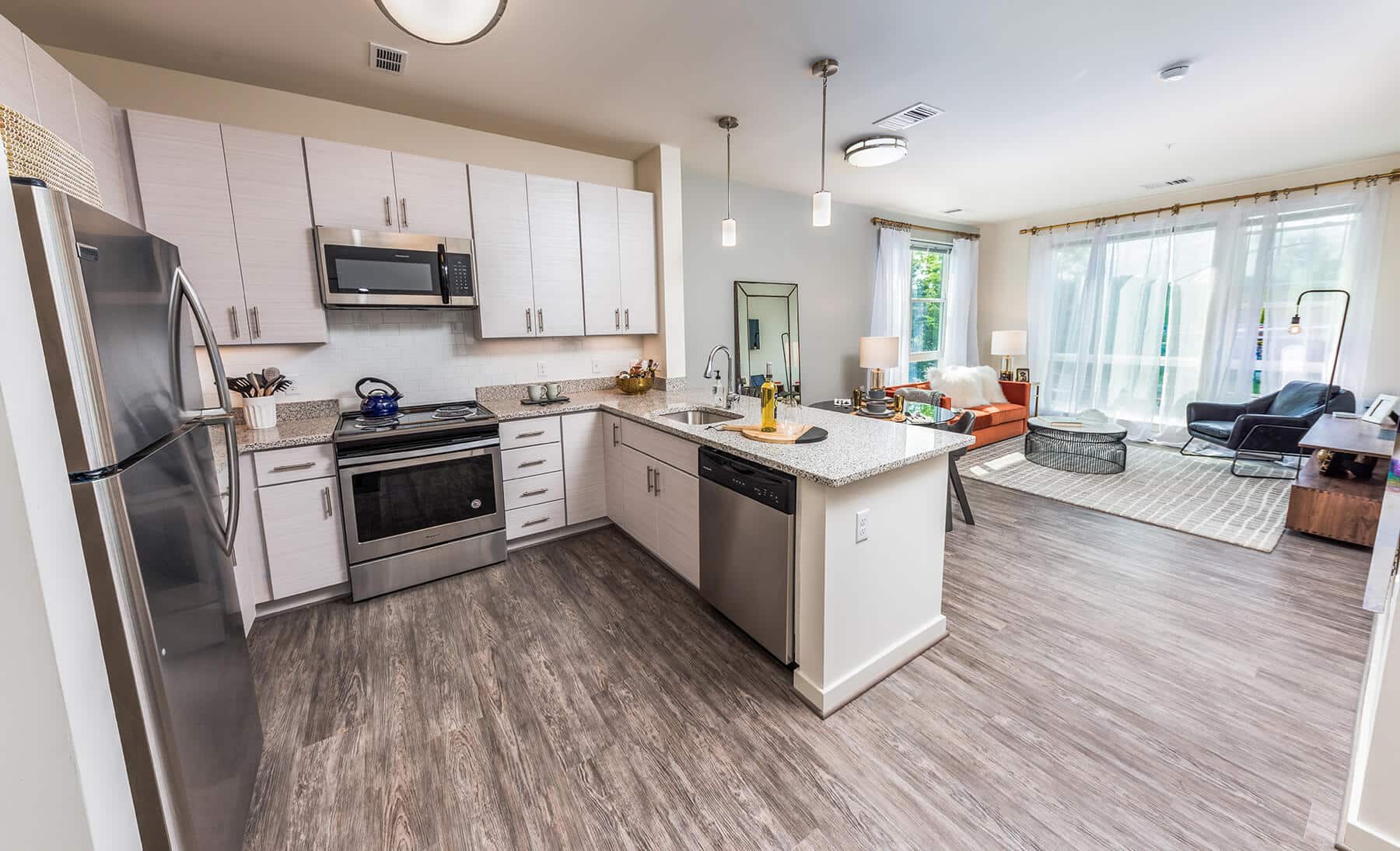 Studio 3807 kitchen in a one bedroom apartment