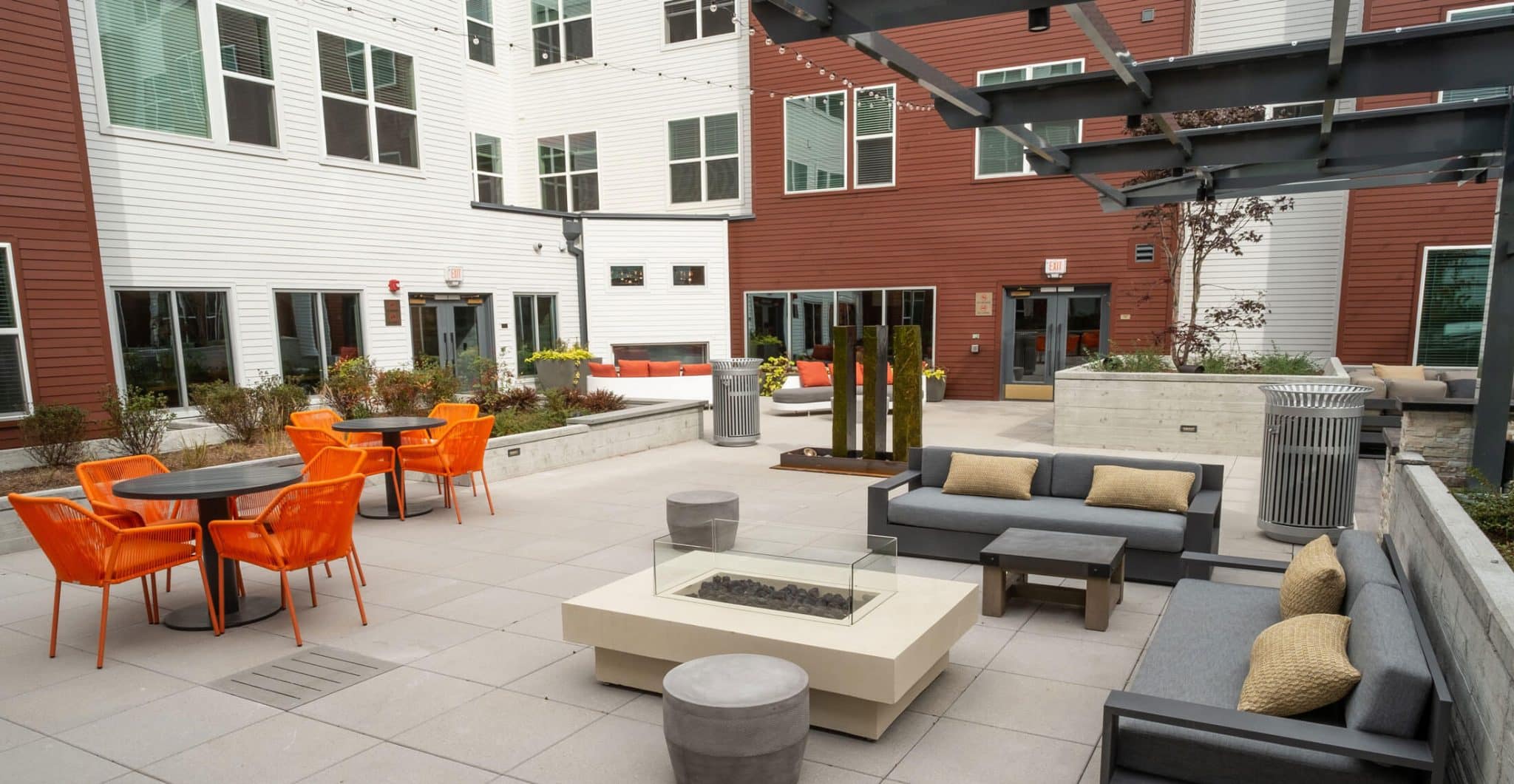 Studio 3807 Courtyard that includes grilling kitchens and fire pits